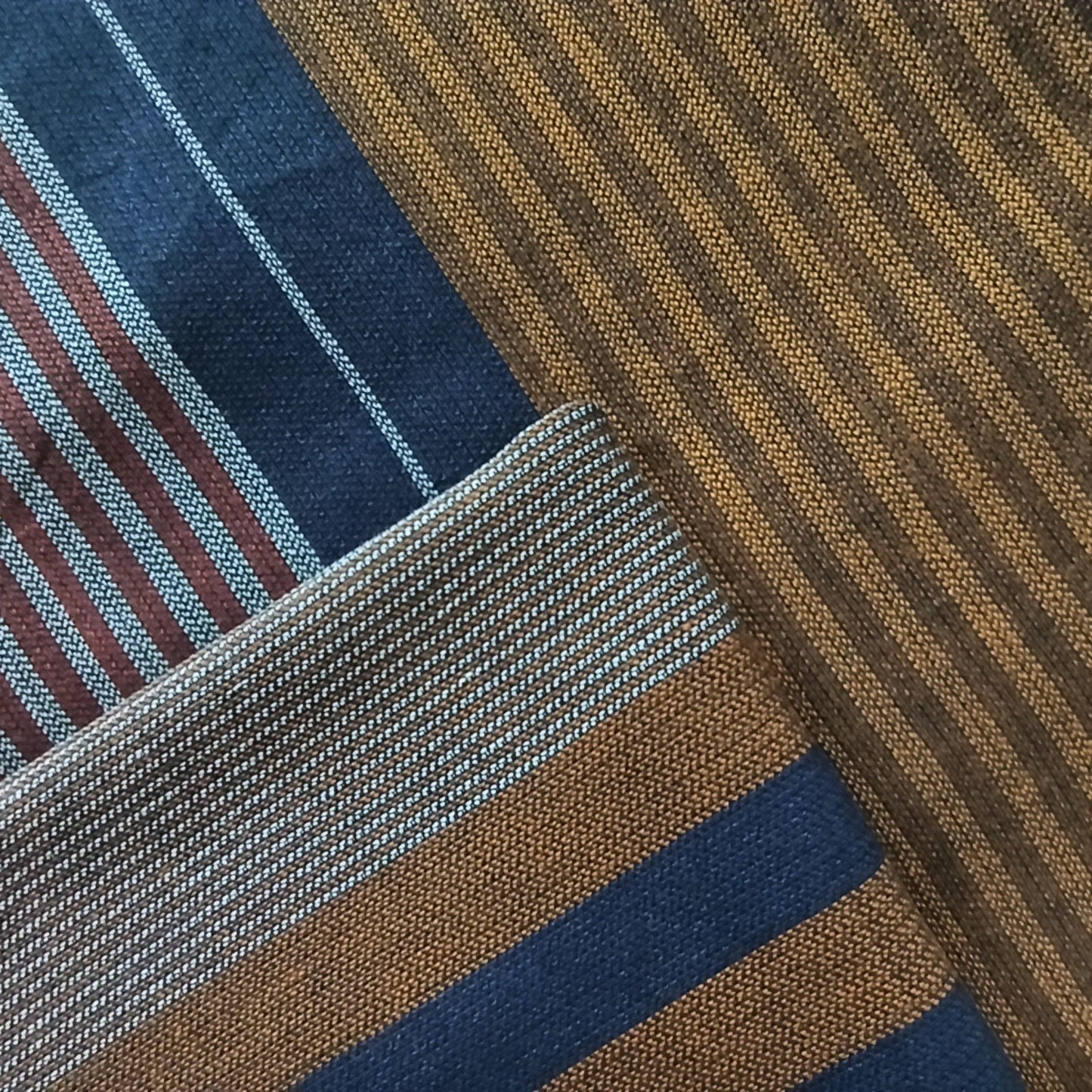 Fouta, serviette de plage, nappe en coton biologique pour homme, bleu marine marron et or, tissage artisanal, modèle exclusif lana fares