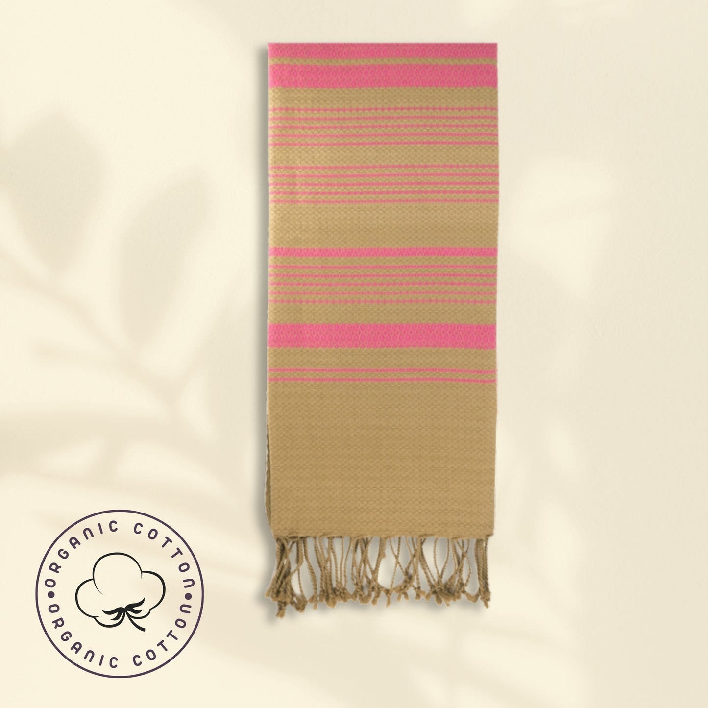 Fouta en coton biologique - Coloris Rose Indien