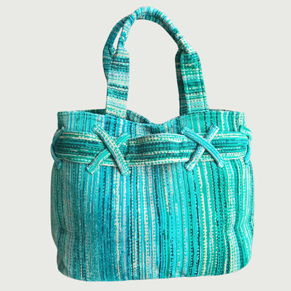 Sac de Plage Velours GREEN GRASS